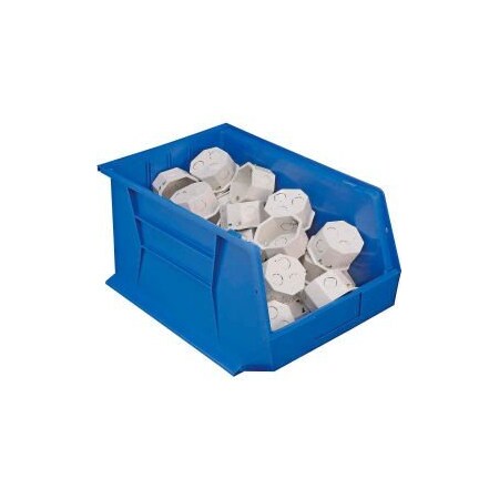Quantum Storage Systems Hang & Stack Storage Bin, Blue, 4 PK QUS260BL